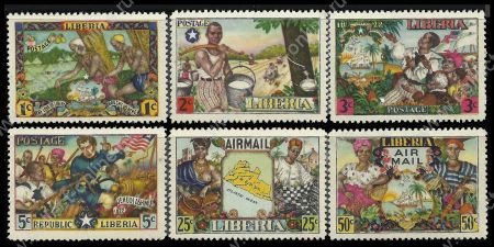 Либерия 1949 г. SC# 309-12,C63-4 • 1 - 50 c. • История страны • MNH OG XF • полн. серия