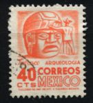 Мексика 1950-1952 гг. • SC# 862 • 40 c. • Каменная голова в Тобаско • стандарт • Used F-VF