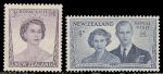 Новая Зеландия 1953 г. • Gb# 721-2 • 3 и 4 d. • Королевский визит • Елизавета II с супругом • стандарт • MNH OG VF