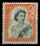 Новая Зеландия 1953-59 гг. • Gb# 733b • 1s.9d. • Елизавета II • портрет с перевязью • стандарт • MNH OG XF