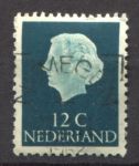 Нидерланды 1953-1971 гг. • Sc# 345 • 12 c. • Королева Вильгельмина • стандарт • Used F-VF