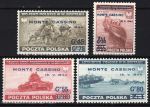Польша 1944 г. • Mi# 376-9(SC# 3K17-20) • 45 gr. - 1.20 zt. • Битва под Монте-Кассино (надпечатки)  • MNH OG XF • полн. серия ( кат. - €80 )