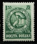 Польша 1953 г. • Mi# 812 • 1.35 zt. • Всемирный студенческий конгресс в Варшаве • MH OG VF ( кат. - €1 ) 