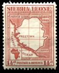 Сьерра-Леоне 1933 г. • Gb# 170 • 1 ½ d. • 100-летие отмены рабства • карта колонии • MH OG VF
