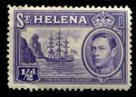 Святой Елены о-в 1938-1944 гг. • Gb# 131 • ½ d. • Георг VI основной выпуск • фрегат в бухте острова • MH OG VF