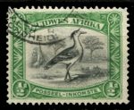 Юго-западная Африка 1931 г. • Gb# 74 • ½ d. • основной выпуск • птица кори • афр. текст • Used F-VF