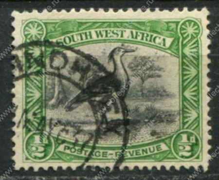 Юго-западная Африка 1931 г. • Gb# 74 • ½ d. • основной выпуск • птица кори • англ. текст • Used F-VF