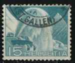 Швейцария 1949 г. Sc# 331 • 15 c. • снегоуборочная машина • стандарт • Used VF