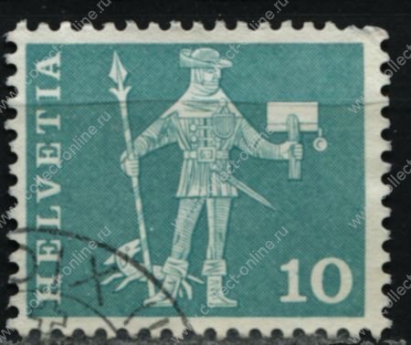Швейцария 1960-3 гг. Sc# 383 • 10 c. • почтальон • стандарт • Used VF