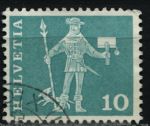 Швейцария 1960-3 гг. Sc# 383 • 10 c. • почтальон • стандарт • Used VF