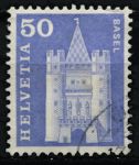 Швейцария 1960-3 гг. Sc# 390 • 50 c. • городские ворота Базеля • стандарт • Used VF
