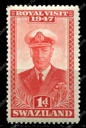 Свазиленд 1947 г. Gb# 42 • 1 d. • Королевский визит • Георг VI • MNH OG VF