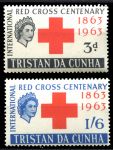 Тристан да Кунья 1963 г. • Gb# 69-70 • Красный Крест, 100 лет со дня основания • MNH OG XF • полн. серия
