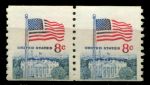 США 1968 г.(1971) • Sc# 1338G • 8 c. • флаг • из рулонов • стандарт • пара • MNH OG VF