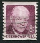 США 1970-1974 гг. • SC# 1395 • 8 c. • президент Дуайт Дэвид Эйзенхауэр • стандарт • Used F-VF