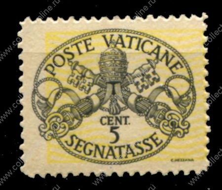 Ватикан 1945 г. • Mi# PM 7 • 5 c. • герб Ватикана • служебный выпуск ( для сборов ) • MNH OG VF