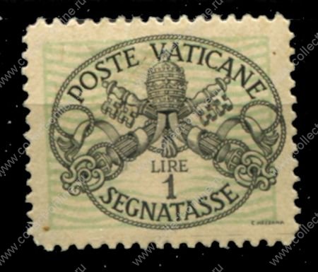 Ватикан 1945 г. • Mi# PM 10 • 1 L. • герб Ватикана • служебный выпуск ( для сборов ) • MNH OG VF