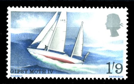 Великобритания 1967 г. Gb# 751 • 1s.6d. • Кругосветное плавание сэра Френсиса Чичестера • яхта "Джипси Мот IV" • MNH OG XF
