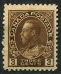 Канада 1911-1925 гг. • Sc# 108 • 3 c. • Георг V • выпуск "Адмирал" • коричн. • стандарт • MNH OG VF* ( кат. - $60 )