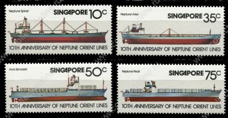 Сингапур 1978 г. • SC# 308-11 • 10 - 75 c. • 10-летие контейнерной компании Нептун • полн. серия • MNH OG VF ( кат.- $ 9 )