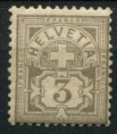 Швейцария 1882 г. • Mi# 51 • 3 rp. • "крест" • стандарт • MNH OG VF