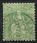Швейцария 1867-1881 гг. • Mi# 32 • 25 rp. • "Швейцария" • стандарт • Used XF ( кат.- € 4 )
