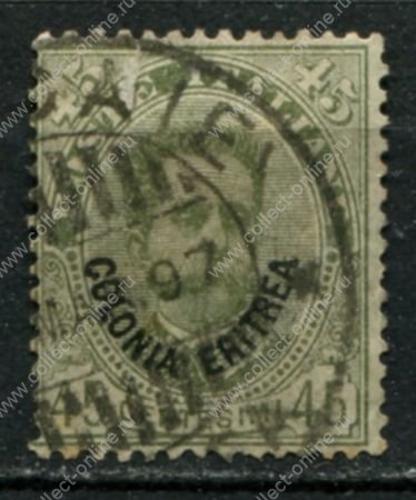 Итальянская Эритрея 1895-1899 гг. • SC# 18 • 45 c. • Надпечатка "Колония Эритрея" на марке Италии • стандарт • Used F-VF ( кат.- $ 30 )