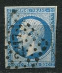Франция 1853-1860 гг. • Sc# 15 • 20 c. • Император Наполеон III • стандарт • Used VF ( кат.- $2 )