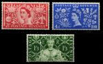 Великобритания 1953 г. • Gb# 532-4 • 2½ d. - 1s.3d. • Коронация Елизаветы II • 3 марки • MNH OG VF ( кат. - £4.5 )