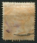 Бермуды 1865-1903 гг. • Gb# 5a • 3 d. • Королева Виктория • стандарт • Used F-VF ( кат.- £ 65 )