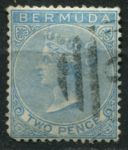 Бермуды 1865-1903 гг. • Gb# 3 • 2 d. • Виктория • стандарт • Used F-VF ( кат. -  £45 )