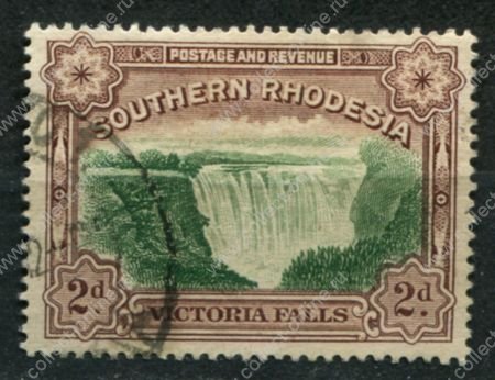 Южная Родезия 1935-1941 гг. • Gb# 35a • 2 d. • водопад Виктория • перф: 14 • Used VF