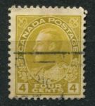 Канада 1911-1925 гг. • SC# 110 • 4 c. • Георг V • выпуск "Адмирал" • стандарт • Used F-VF ( кат.- $ 5 )