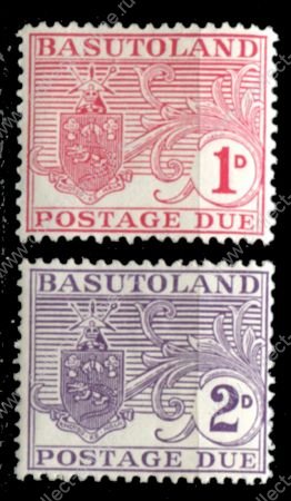 Басутоленд 1956 г. • Gb# D3-4 • 1 и 2 d. • герб колонии • для почтовых сборов • полн. серия • MNH OG VF