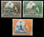 Басутоленд 1954-1958 гг. • Gb# 43-5 • ½ - 2 d. • Елизавета II • основной выпуск ( 3 марки ) • MNH OG VF