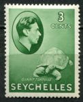 Сейшелы 1938-1949 гг. • Gb# 136 • 3 c. • Георг VI • основной выпуск • гигантская черепаха • MH OG VF ( кат.- £ 12 )