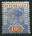 Сейшелы 1890-1892 гг. • Gb# 4 • 10 c. • королева Виктория • тип I • стандарт • MH OG VF ( кат. - £20 )