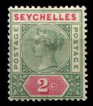 Сейшелы 1890-1892 гг. • Gb# 1 • 2 c. • королева Виктория • тип I • стандарт • MH OG XF ( кат. - £12 )