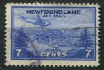 Ньюфаундленд 1943 г. • Gb# 291 • 7 c. • самолет над городом • авиапочта • Used VF ( кат.- £ 1,25 )