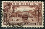 Сьерра-Леоне 1938-1944 гг. • Gb# 198 • 5 sh. • Георг VI • основной выпуск • уборка риса • Used XF ( кат.- £ 18 )