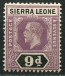 Сьерра-Леоне 1912-1921 гг. • Gb# 121 • 9 d. • Георг V • стандарт • MH OG VF ( кат.- £ 6 )