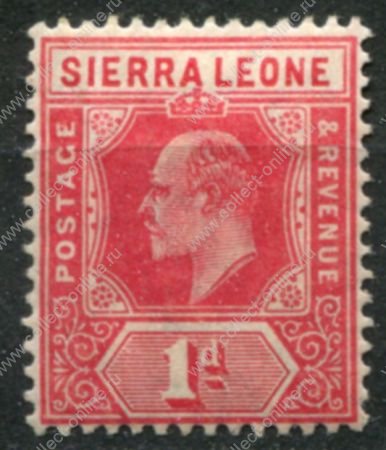 Сьерра-Леоне 1907-1912 гг. • Gb# 100 • 1 d. • Эдуард VII • стандарт • MH OG XF ( кат.- £ 22 )