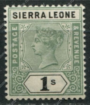 Сьерра-Леоне 1896-1897 гг. • Gb# 50 • 1 sh. • Королева Виктория • стандарт • MLH OG XF ( кат.- £ 7 )