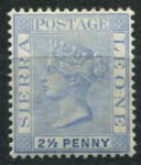 Сьерра-Леоне 1884-1891 гг. • Gb# 31 • 2½ d. • Виктория • стандарт • MLH OG XF ( кат.- £22 )