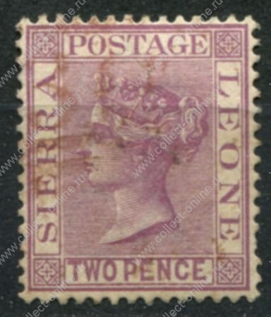 Сьерра-Леоне 1883 г. • Gb# 25 • 2 d. • Королева Виктория • стандарт • Used VF ( кат.- £ 9 )