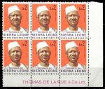 Сьерра-Леоне 1972 г. • SC# 434 • 2 Le. • президент Сиака Стивенс • стандарт • блок 6 м. • MNH OG XF+ ( кат.- $15++ )