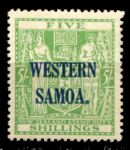 Самоа 1935-1942 гг. • Gb# 190 • 5 sh. • надп. на м. Новой Зеландии • MLH OG VF ( кат. - £28 )