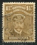 Родезия 1913-1922 гг. • Gb# 198 • 1½ d. • выпуск "Адмирал" • Георг V в морском мундире • Used F-VF ( кат.- £ 2,5 )