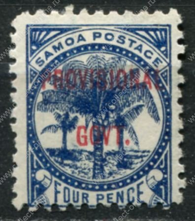 Самоа 1899-1900 гг. • Gb# 93 • 4 d. • надпечатка "Provisional Govt." • MH OG VF