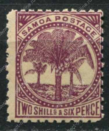 Самоа 1886-1900 гг. • Gb# 64 • 2s.6d. • пальмы • в.з. 4b (перф. 11) • MH OG VF ( кат.- £ 55 )